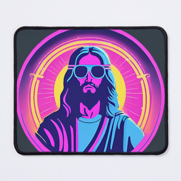 Item preview, Hip Jesus with Electric Halo Cyberpunk Art D31 designed and sold by pixelandcrafted.
