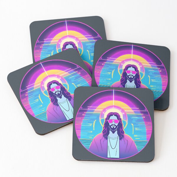 Item preview, Hip Jesus with Electric Halo Cyberpunk Art D32 designed and sold by pixelandcrafted.