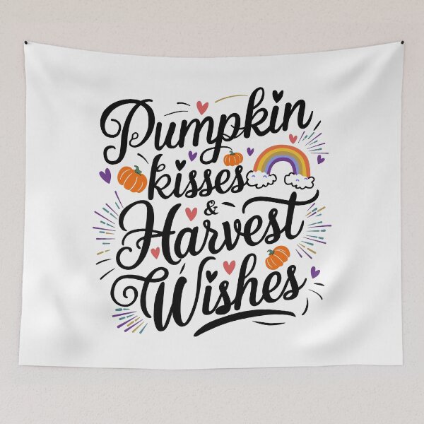 Item preview, Pumpkin Kisses harvest Wishes Halloween Vibes Motivational Tee Design designed and sold by RandomRhythm.