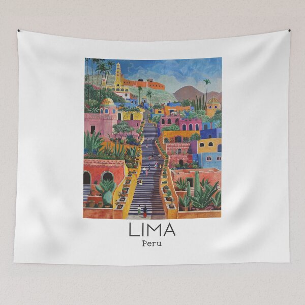 Item preview, A Vintage Travel Illustration of Lima - Peru  designed and sold by GoodOldVintage.