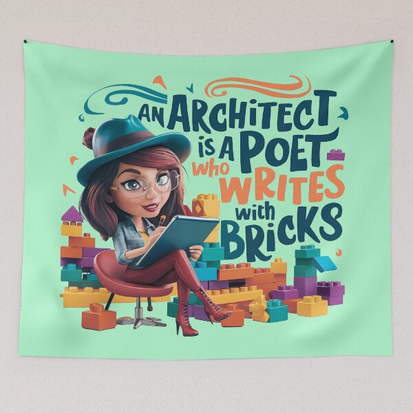 Item preview, An Architect is a Poet Who Writes with Bricks - Female Architect designed and sold by Second Draft Visuals.