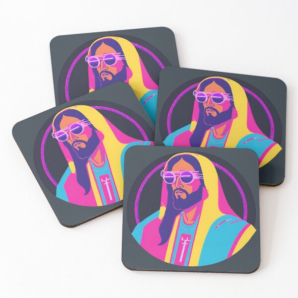 Item preview, Hip Jesus with Electric Halo Cyberpunk Art D41 designed and sold by pixelandcrafted.
