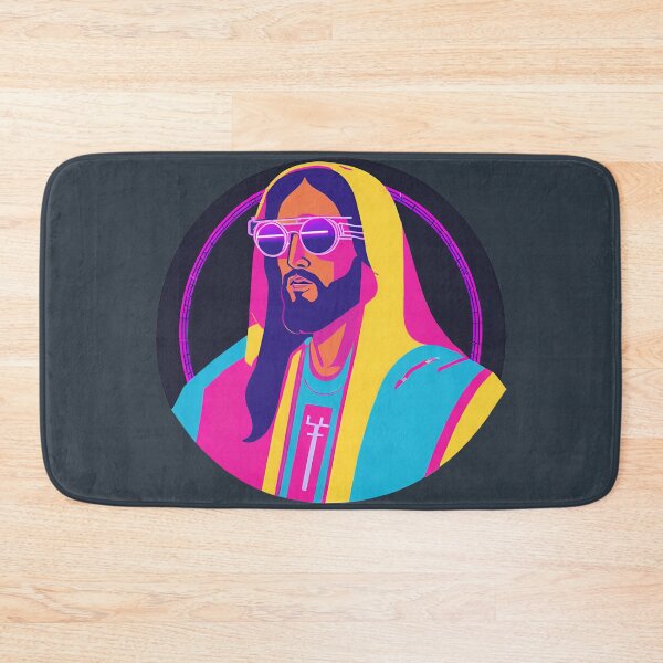 Item preview, Hip Jesus with Electric Halo Cyberpunk Art D41 designed and sold by pixelandcrafted.