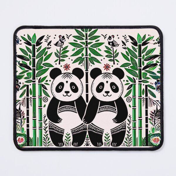 Item preview, painting of 2 pandas with bamboo forest designed and sold by MerryCrown.
