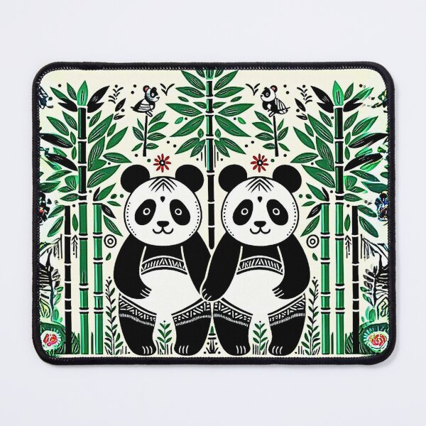 Item preview, painting of 2 pandas with bamboo forest designed and sold by MerryCrown.