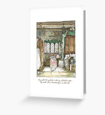 Poppy puts on her wedding dress Greeting Card