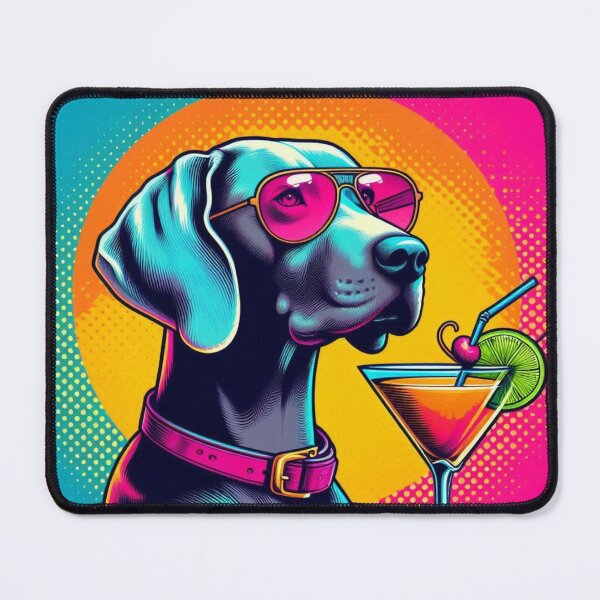 Item preview, Weimaraner in Sunglasses with Cocktail - Cool and Fun Dog Design Nr. 97 designed and sold by WeimTrails.
