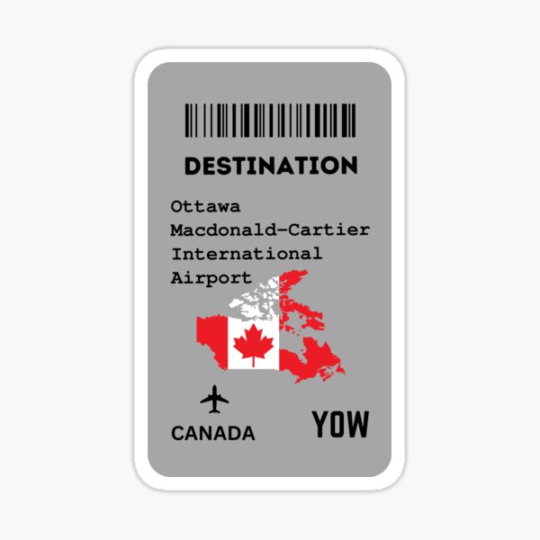Ottawa Macdonald–Cartier International Airport Canada baggage tag Sticker