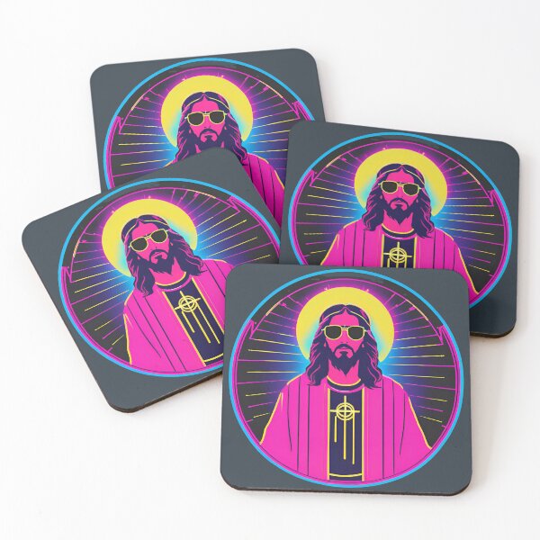 Item preview, Hip Jesus with Electric Halo Cyberpunk Art D46 designed and sold by pixelandcrafted.