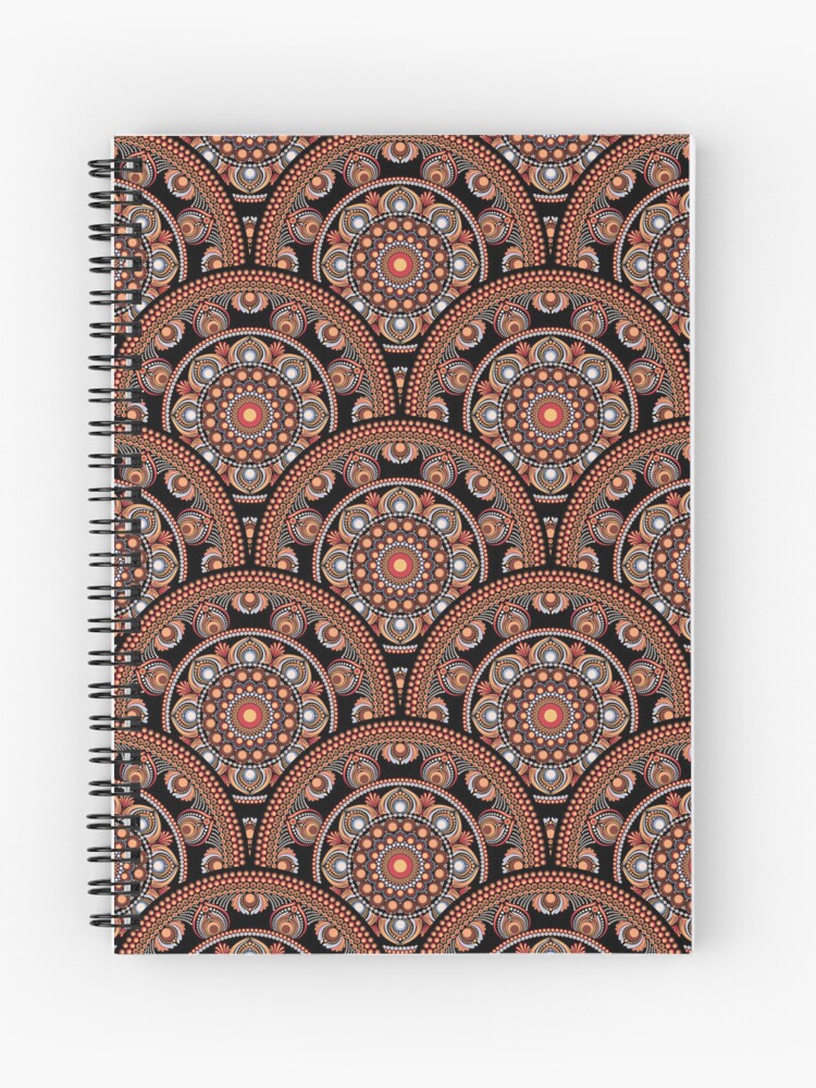 Journal, Safari Sunset Bohemian Star Fall Art Deco Mandala designed and sold by Triplicate Limited