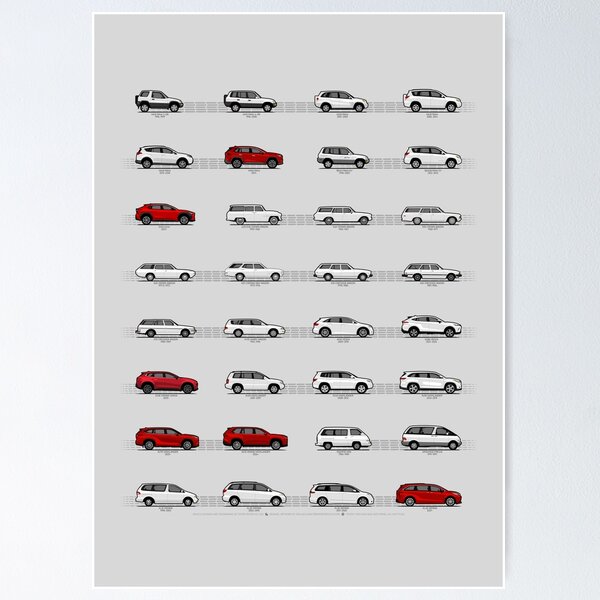 Toyota T&N (3/4 Shuttles Red) "Toyota Then and Now" MY2025 Poster