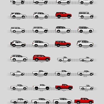 Artwork thumbnail, Toyota T&N (4/4 Rigs Red) "Toyota Then and Now" MY2025 by The Last Lugnut