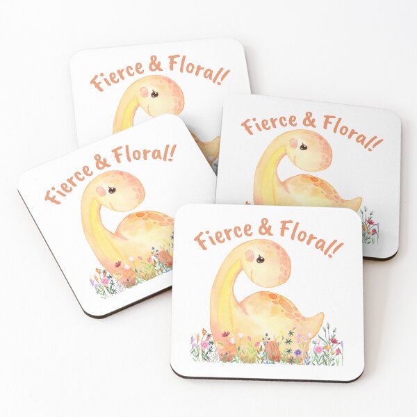 Item preview, Dino Blooms: Adorable Floral Dinosaur Design designed and sold by Mochi Doodle.