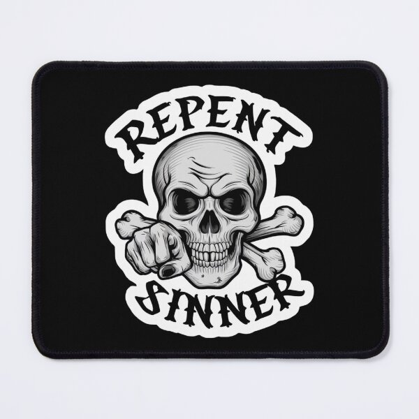 Item preview, Repent Sinner Skull and Fist Dark Humor Design designed and sold by Peter Stawicki.
