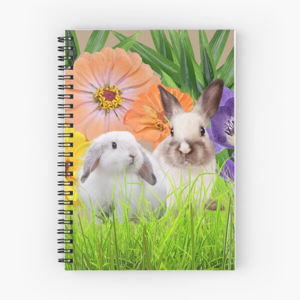 Item preview, Bunnies with Flowers and Greenery designed and sold by WhiteSoftPetals.