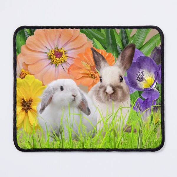 Item preview, Bunnies with Flowers and Greenery designed and sold by WhiteSoftPetals.