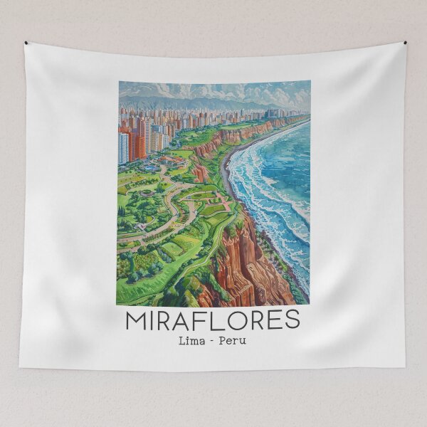 Item preview, A Vintage Travel Illustration of Miraflores District in Lima - Peru  designed and sold by GoodOldVintage.