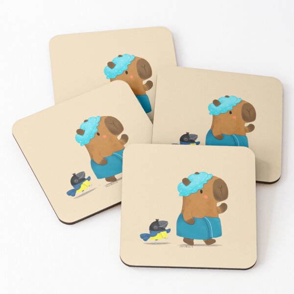 Item preview, Capybara and Bird Bath Time designed and sold by julianamotzko.
