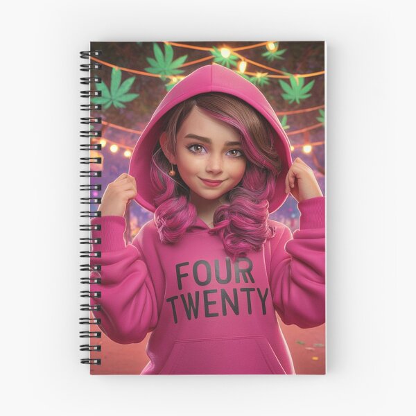 Item preview, Girl in Pink Four-Twenty Hoodie - Pot Leaves designed and sold by JLEmporium.