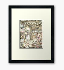 Surprise at Mayblossom cottage Framed Print
