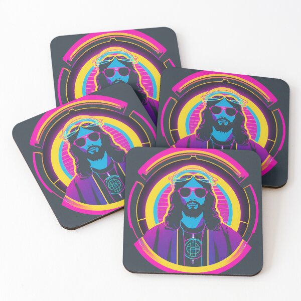 Item preview, Hip Jesus with Electric Halo Cyberpunk Art D49 designed and sold by pixelandcrafted.