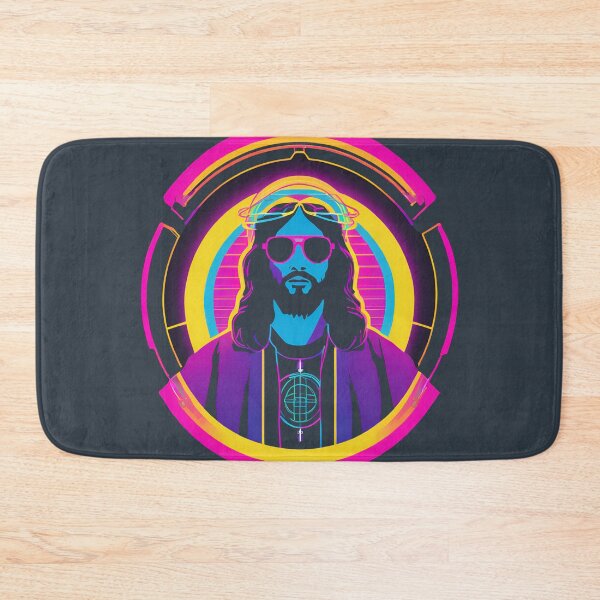 Item preview, Hip Jesus with Electric Halo Cyberpunk Art D49 designed and sold by pixelandcrafted.