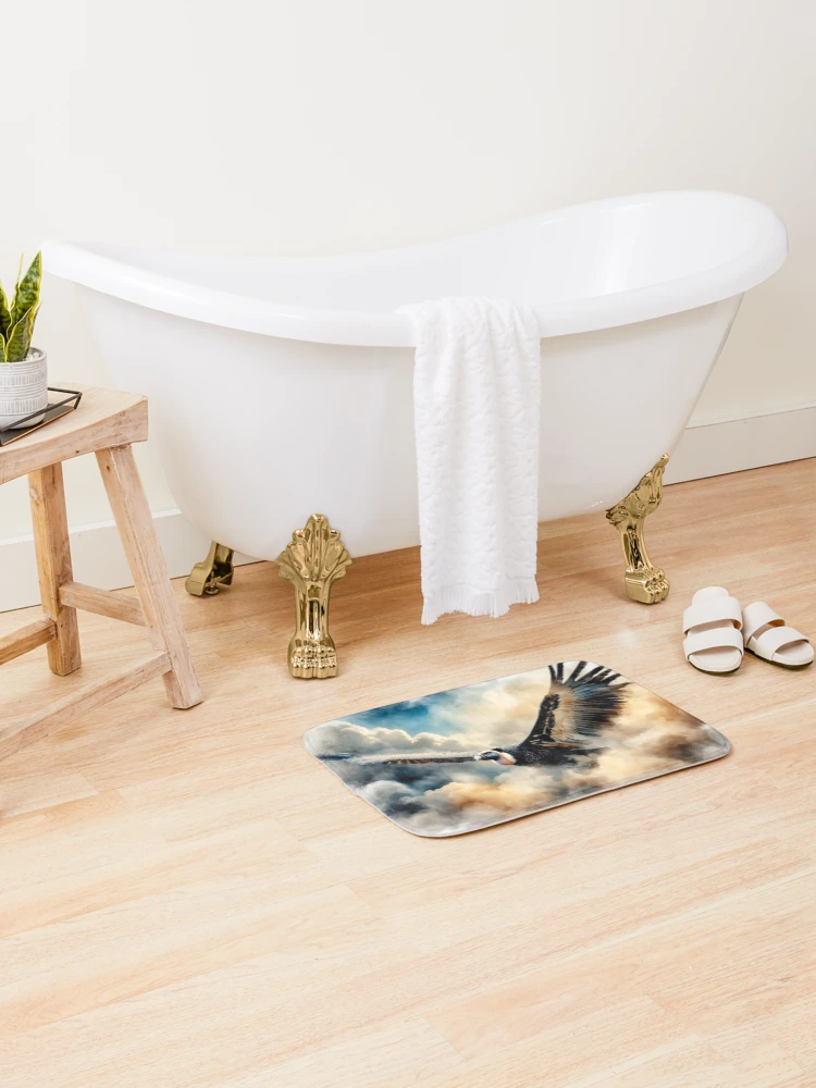 Thumbnail 2 of 6, Bath Mat, Condor In Flight designed and sold by Designermight.