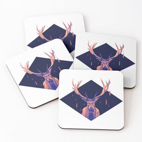 Item preview, All my mistakes - Stag with knives hanging to its antlers designed and sold by CaraVendetta.