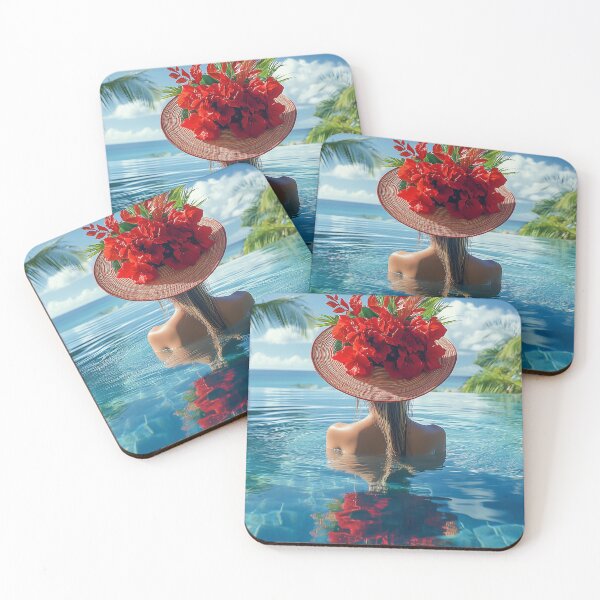 Item preview, "Harmonious Colors, Couture Hat in Pool" designed and sold by MacroArtHub.