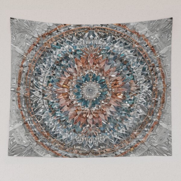 Item preview, Shiny Alloy Mandala: A Vortex of Metallic Elegance designed and sold by MandalasShops.