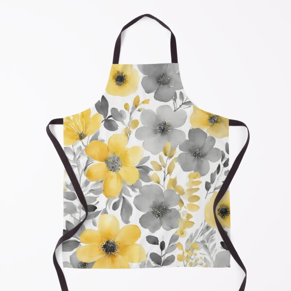 Item preview, Yellow And Gray Floral Design Watercolors designed and sold by SeaStarAlex.