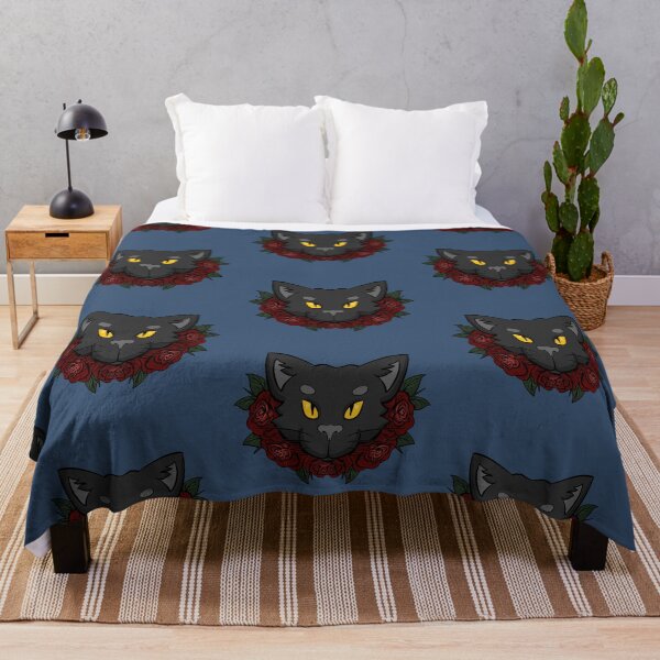 Item preview, Black Cat Roses - Blue designed and sold by mgrugart.