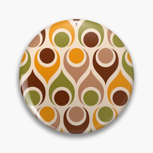 Item preview, Retro 70s Atomic teardrops orange beige designed and sold by Dana Du.