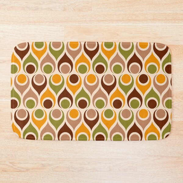 Item preview, Retro 70s Atomic teardrops orange beige designed and sold by Dana Du.