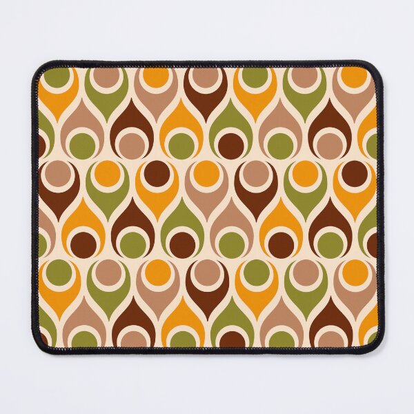 Item preview, Retro 70s Atomic teardrops orange beige designed and sold by Dana Du.