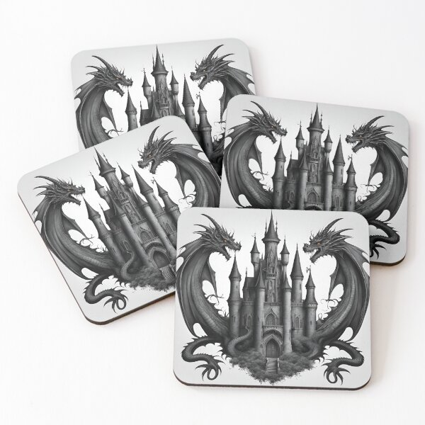 Item preview, Gothic Castle Surrounded by Dragons  designed and sold by LUCYS-WORKSHOP.