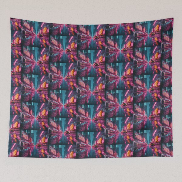 Item preview, Neon Night Cityscape designed and sold by BestArtByArvind.