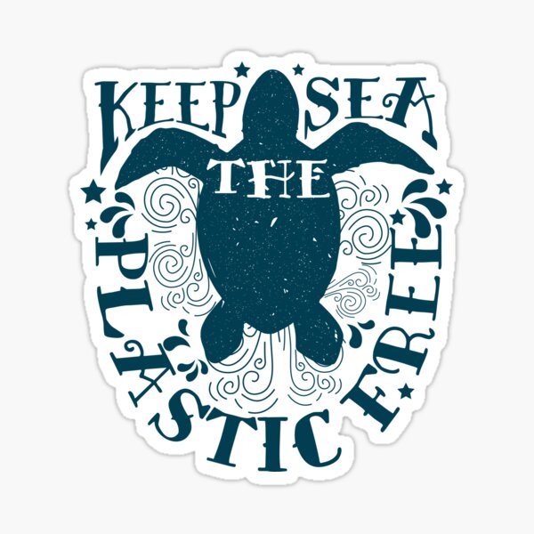 Keep The Sea Plastic Free Sea Turtle Conservation Sticker
