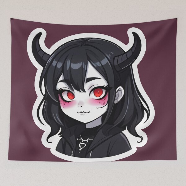 Item preview, Cute Goth Girl With Red Eyes designed and sold by MadnessEnvelope.