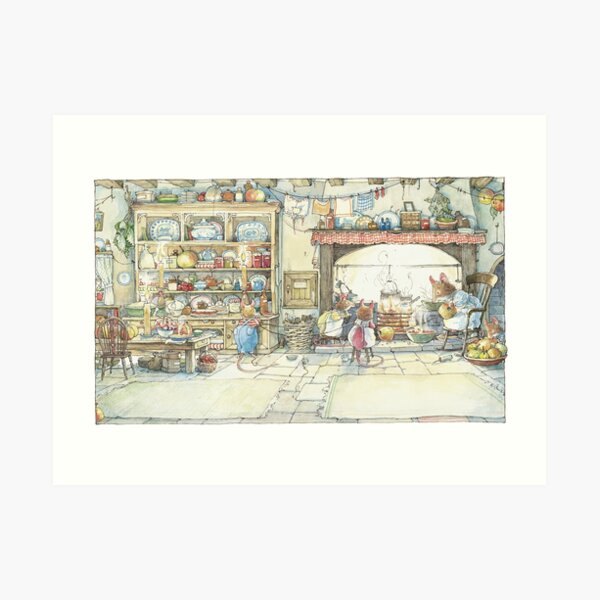 The Kitchen At Crabapple Cottage Art Print