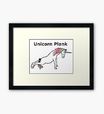 Unicorn Plank Yoga Framed Print