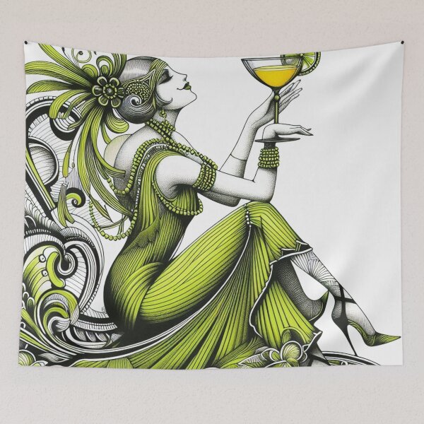 Aperçu de l'œuvre Art Déco Vert Gal créée et vendue par Foxlindesigns.