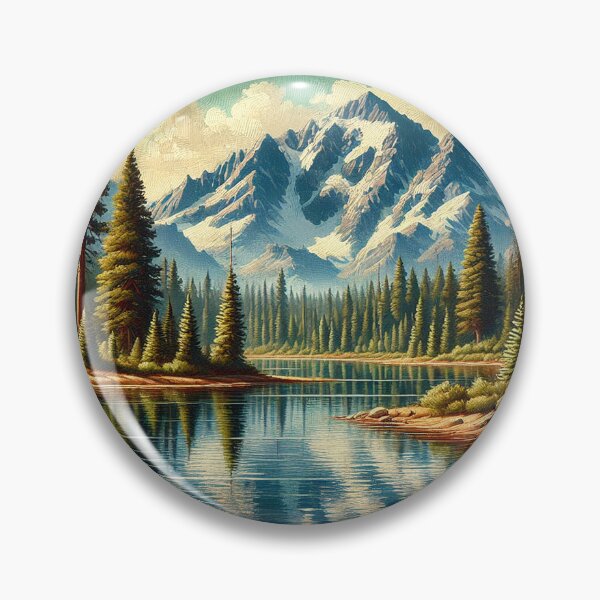 Item preview, Oil Painted Landscape with Mountains and Lake designed and sold by PsycheBrain.