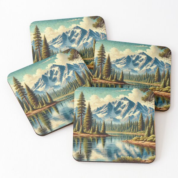 Item preview, Oil Painted Landscape with Mountains and Lake designed and sold by PsycheBrain.