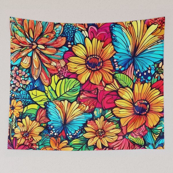 Item preview, Vibrant Butterfly Garden designed and sold by Health And Fitness Posts e-Store.