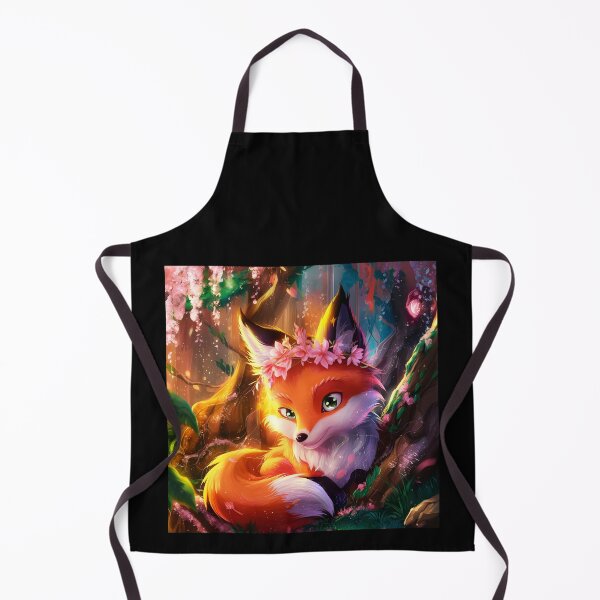 Item preview, Girl fox in the forest under pink blossoms designed and sold by EmeraldeaArt.