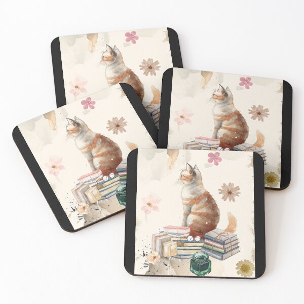 Item preview, Cat Book Cat and Books Aesthetic Cat Cat Art designed and sold by MarcelooArt.