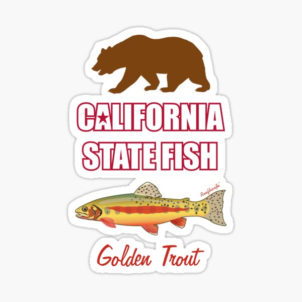 Vista previa del artículo con la obra «Camiseta con el pez de agua dulce del estado de California: trucha dorada», diseñado y vendido por KaplanCrypto.