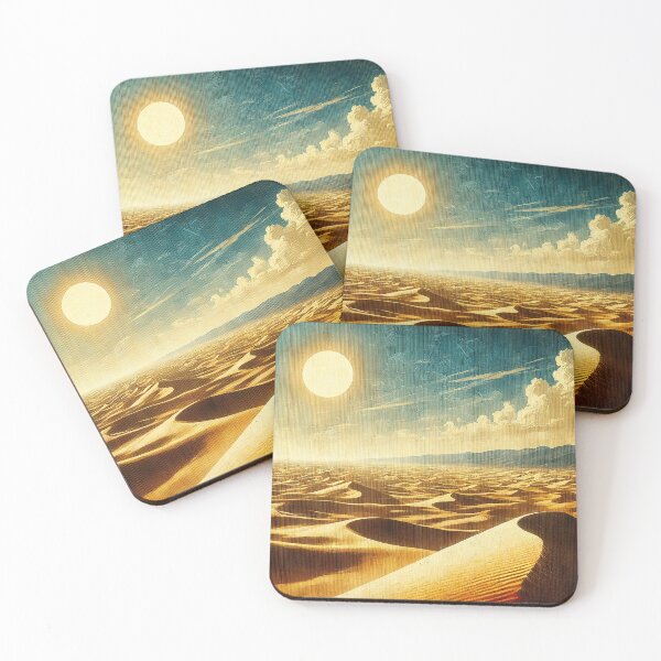 Item preview, Oil Painted Desert Landscape with Sun and Dunes designed and sold by PsycheBrain.