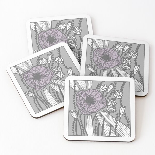 Item preview, Radiant Poppy Pen & Ink Illustration - Snow, Fog, Slate, Dust designed and sold by Irene Estelle.